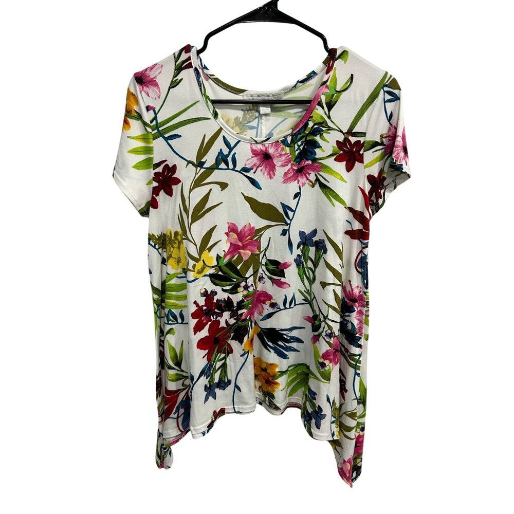 Juniper + Lime Floral High-Low Hem Top Size Medium Multicolor Boho Romantic